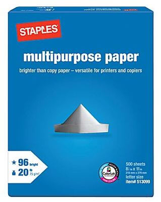Staples Copy Paper One Ream ONLY $0.01 