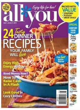 All You Magazine Only $0.45 Per Issue - Comes With Coupons, Recipes + More