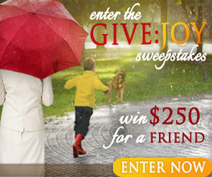 The GIVE: JOY Sweepstakes from Lauraine Snelling