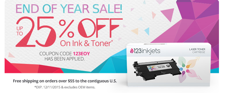 123inkjets: Ink and Toner Sale With Prices up to 25% Off 