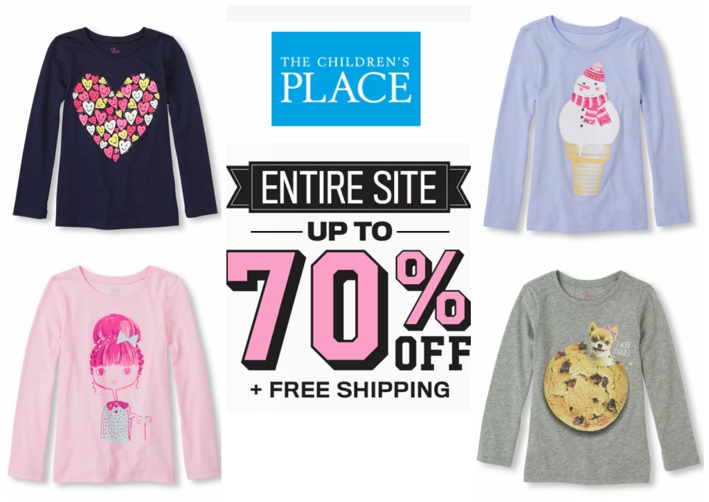 Long Sleeved Graphic Tees ONLY $3.75 + FREE Shipping from The Children's Place