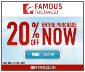 Famous Footwear: 20% off Printable Coupon - Coupon Cutting Mom