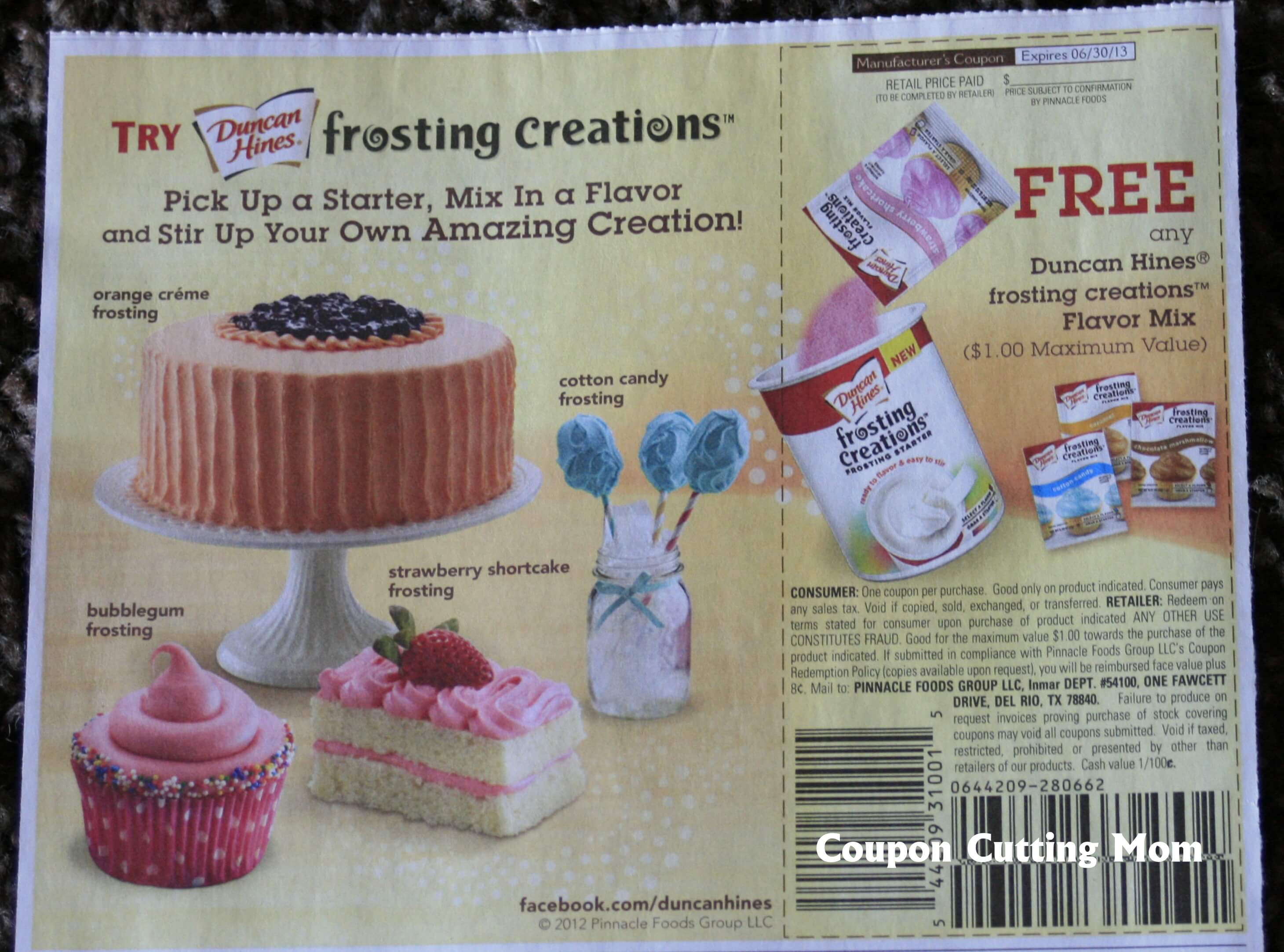 Coupon For FREE Duncan Hines Frosting Creations In The 3/17 SS