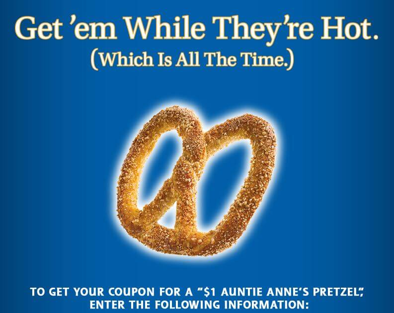 Auntie Anne’s FreshlyBaked Pretzel Only 1