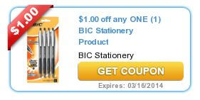 $1/1 Bic Printable Coupon = FREE White Out and Pens at Walmart