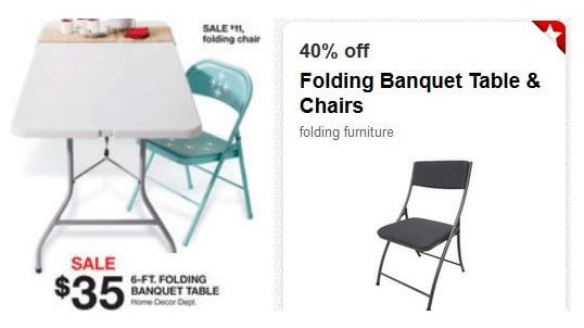 target folding table