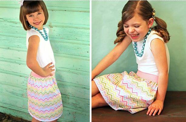 girl's chevron skirts