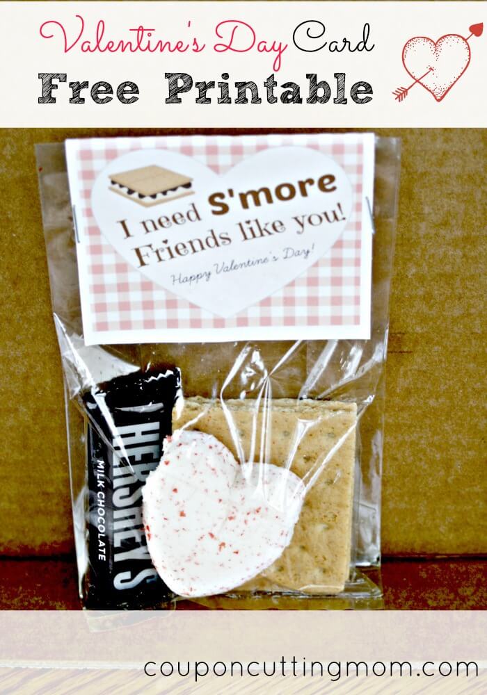 for first free day kindergarten printables Card Valentine's S'mores Day Card Free Printable