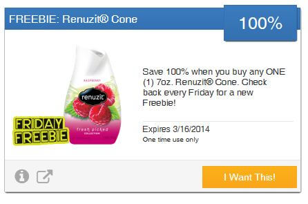 FREE Renuzit Cone - SavingStar Offer