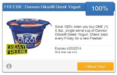 FREE Dannon Oikos Yogurt – SavingStar Offer