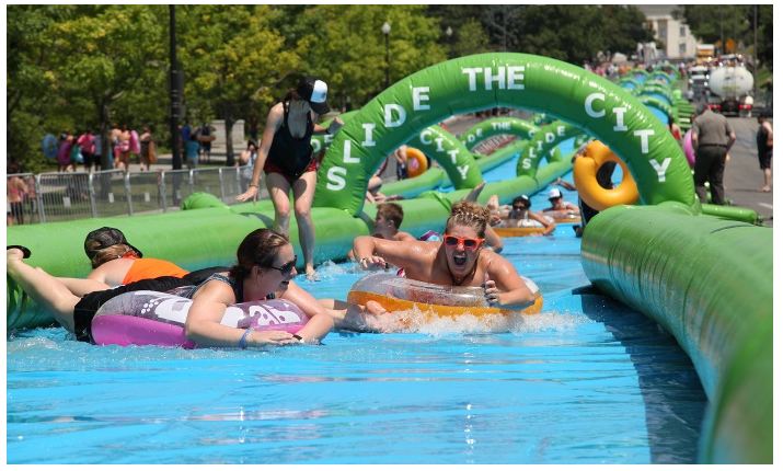 Gigantic Water Slide Fun at Slide The City Lancaster, PA 