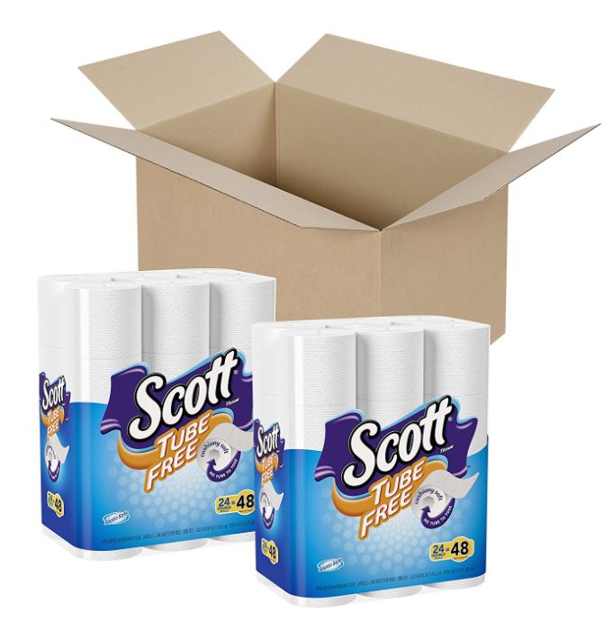 Scott Tube-Free Bath Tissue 48 Double Rolls ONLY $11.39