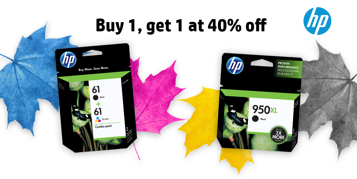 Buy One HP Ink, Get Second One for 40% Off Regular Price