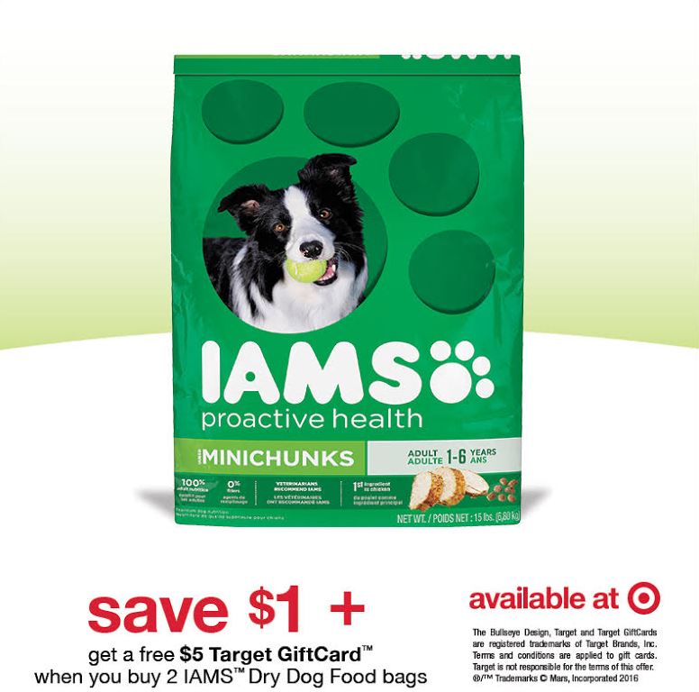 $1 Coupon + Gift Card Offer on IAMS Dog Food at Target 