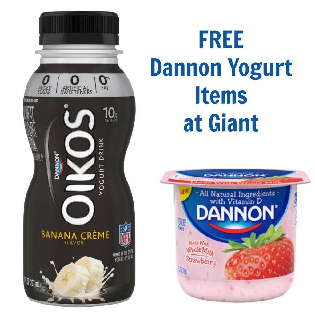 FREE Dannon Yogurt Items at Giant (Starting 11/4)