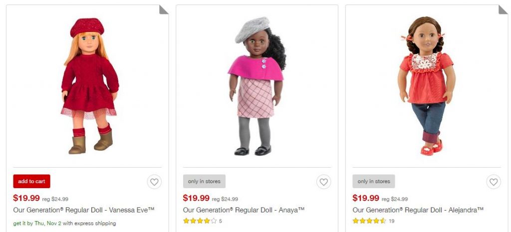 18" Our Generation Dolls ONLY $14.99 (Reg. Price $24.99)