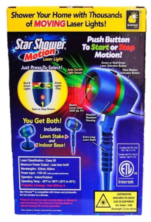 Star Shower Motion Laser Lights Star Projector 60% Off Regular Price
