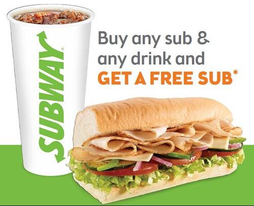 Subway: Buy a Sub and Drink and Score a FREE Sub