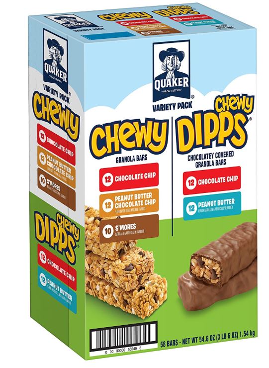 Quaker Chewy Granola Bars and Dipps Variety Pack ONLY $7.27 (Reg. Price $12.50)