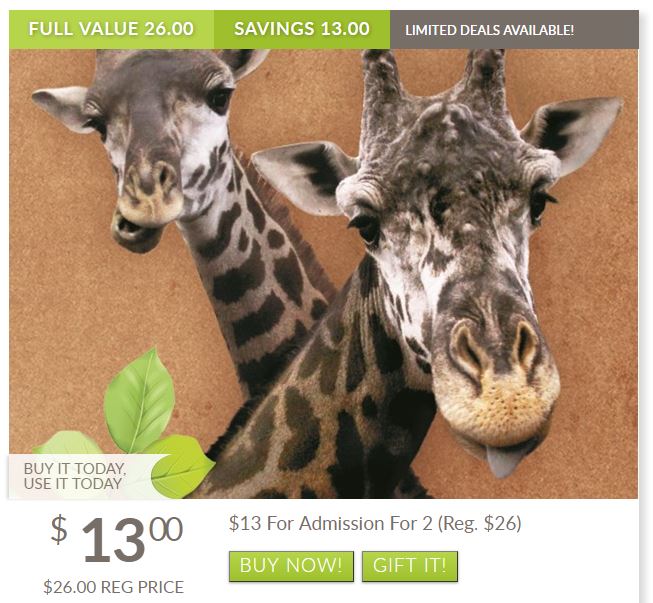 Lehigh Valley Zoo Admission Tickets 50% Off Regular Price