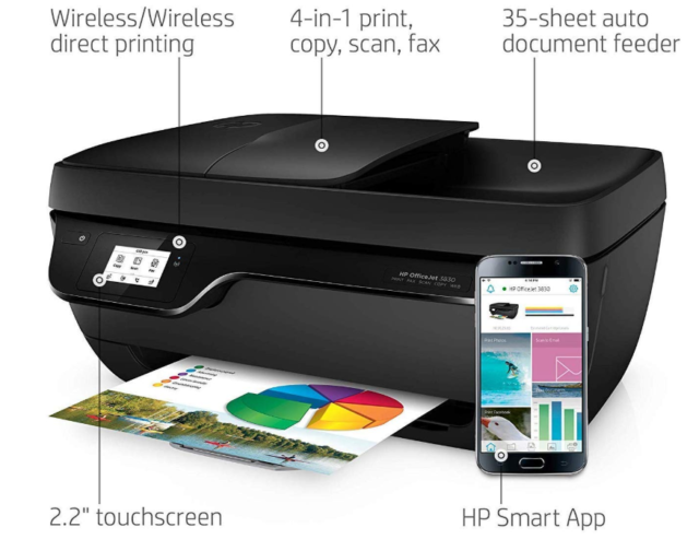 Hp OfficeJet 3830 All-In-One Wireless Printer 50% Off Regular Price