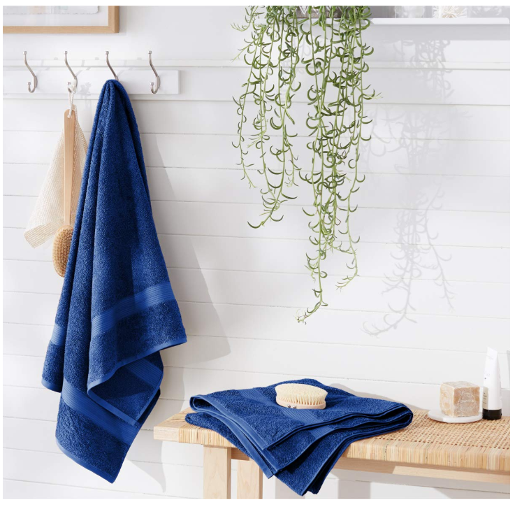 AmazonBasics Fade-Resistant Cotton Bath Sheet 2-Pack Only $6.99 (Regular Price $22.99)