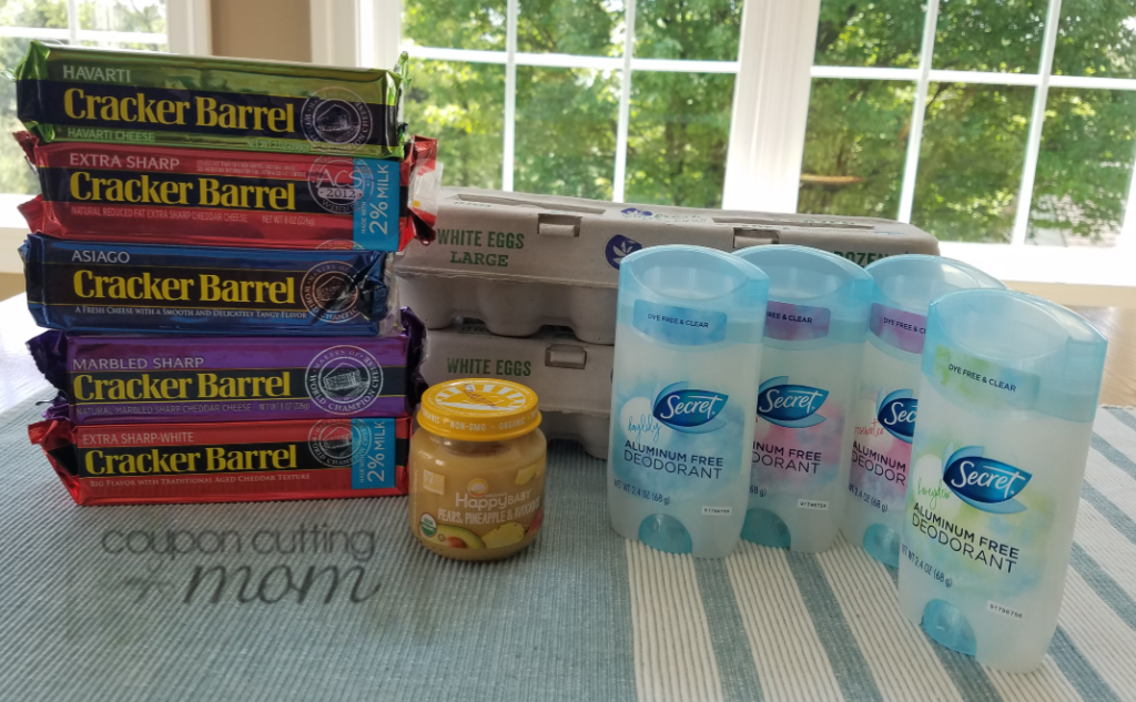 Giant Shopping Trip: 75% Savings On Secret Deodorant, Cracker Barrel Cheese and More