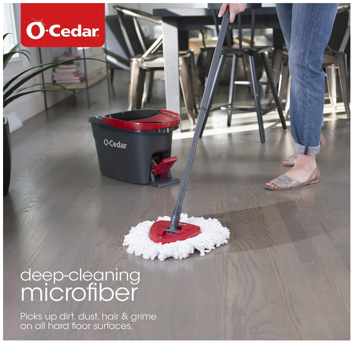 O-Cedar EasyWring Microfiber Spin Mop and Bucket Floor Cleaning System Only $20.98 - Regular $37.99