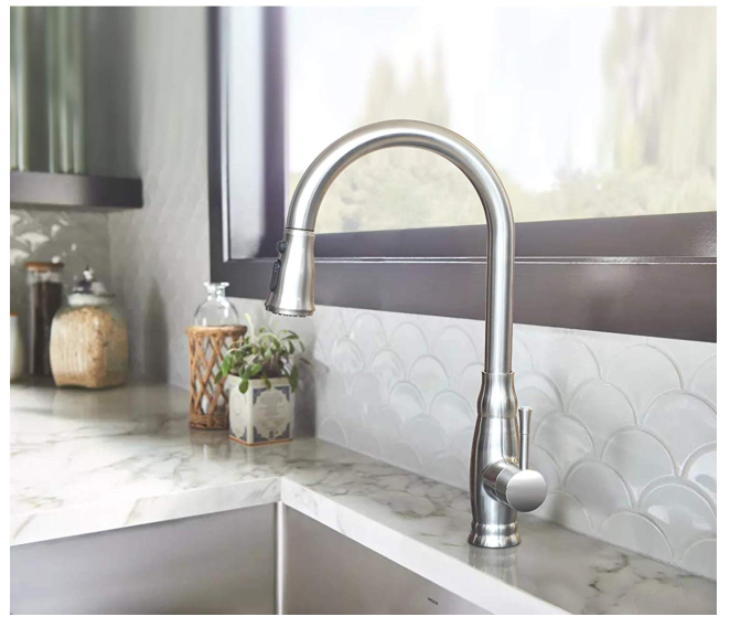 Stainless Steel Kitchen Faucet with Pull Down Sprayer Only $53.99 - Regular Price 119.99