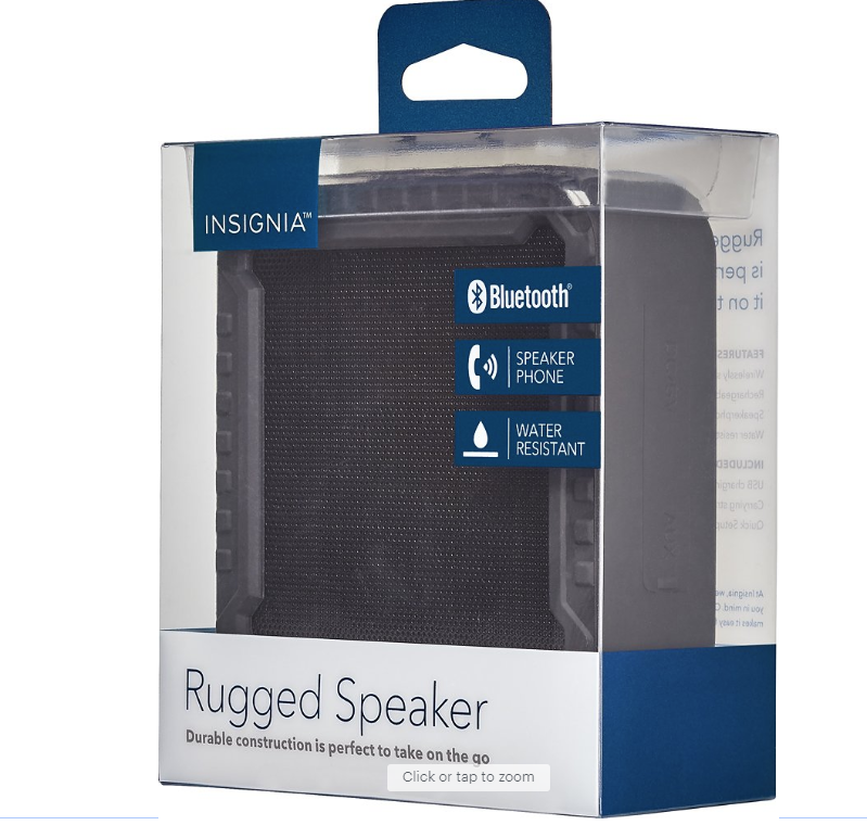 Insignia Rugged Portable Bluetooth Speaker ONLY $7.99 - Regular Price $19.99